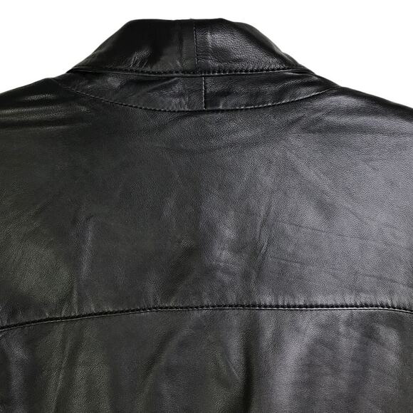 Trouve Leather Jacket Womens Size Medium Black Clasp Stretch Panels - Picture 4 of 9